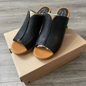 NIB KORK-EASE Harlin Platform Mules Black Leather Size 11 M